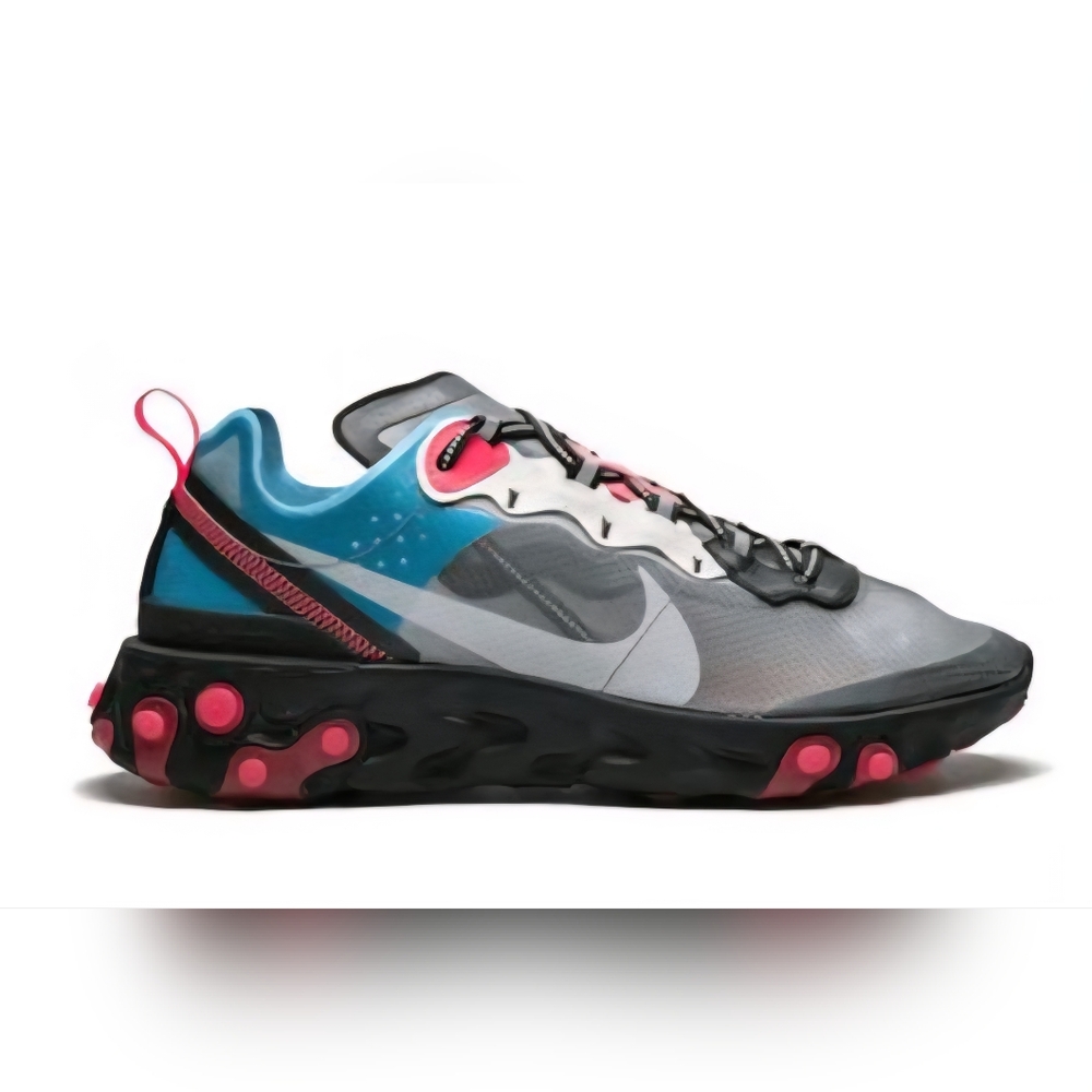 Nike React Element 87 Black Cool Gray Blue Chill Solar Red Size 10 Men's